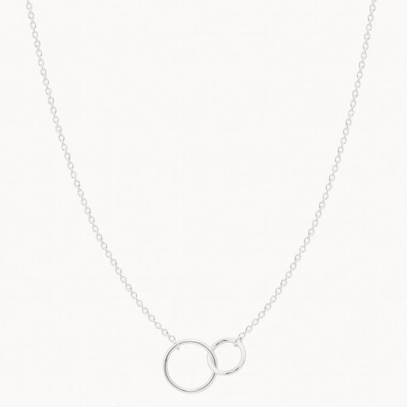 New in box! Bluboho Sterling Silver "Two Circle" Necklace - Sold Out In Store! - Picture 1 of 4